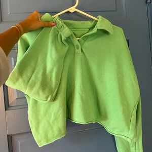 Aerie cropped sweater with collar